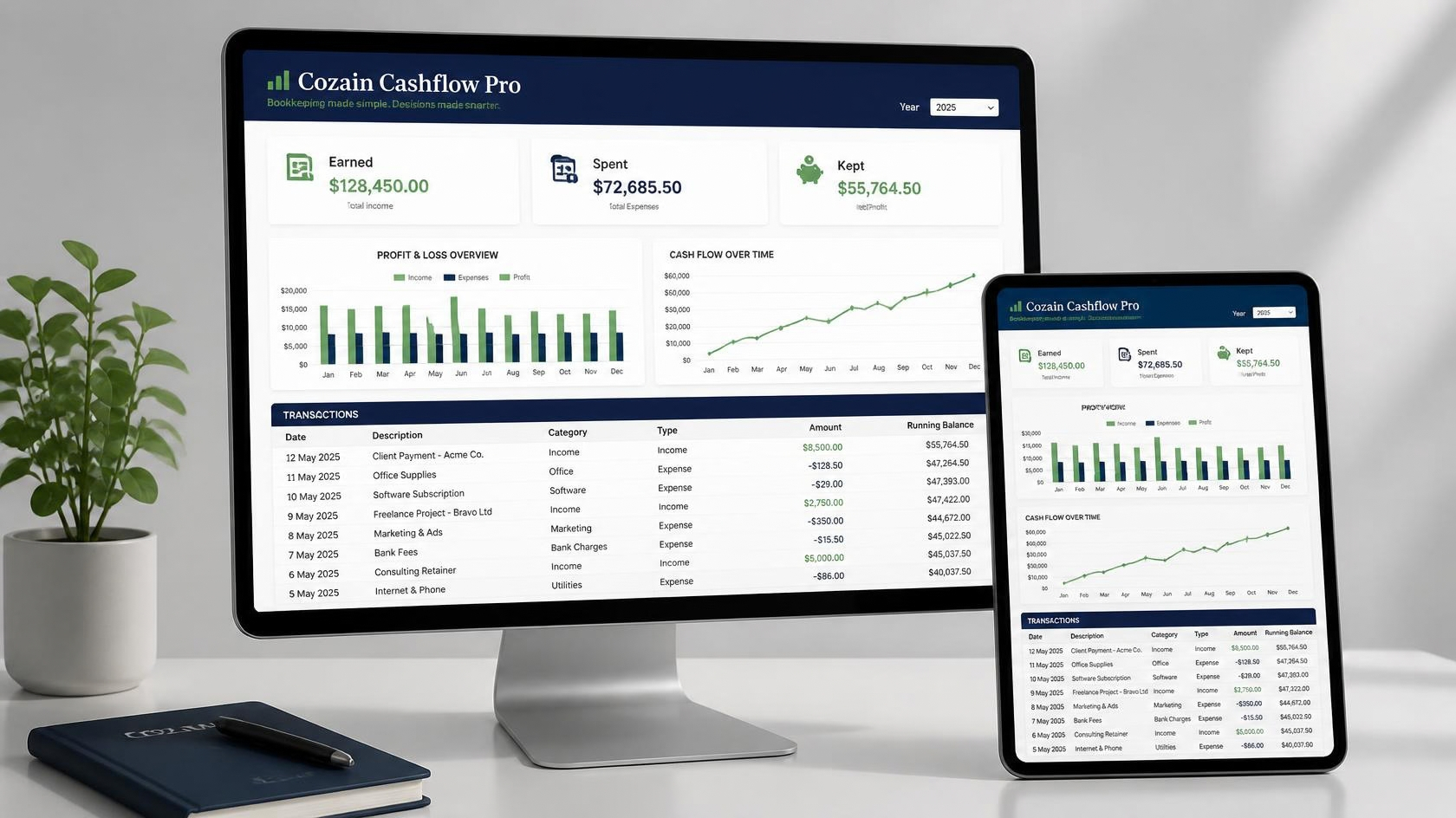 Cozain Cashflow Pro workbook